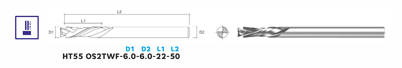 Фреза HT55 OS2TWF-6.0-6.0-22-50